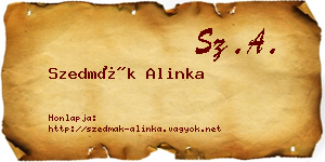 Szedmák Alinka névjegykártya